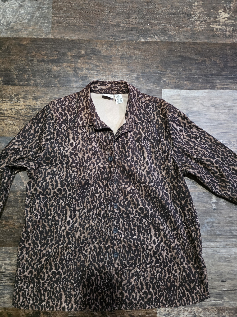 Classic Elements Brown and Black Leopard-Print Shirt